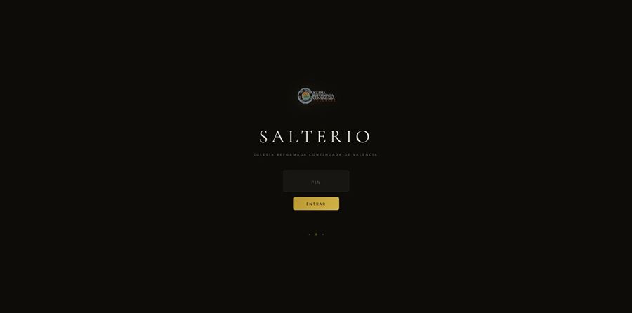 Captura de la pantalla de acceso del Salterio digital