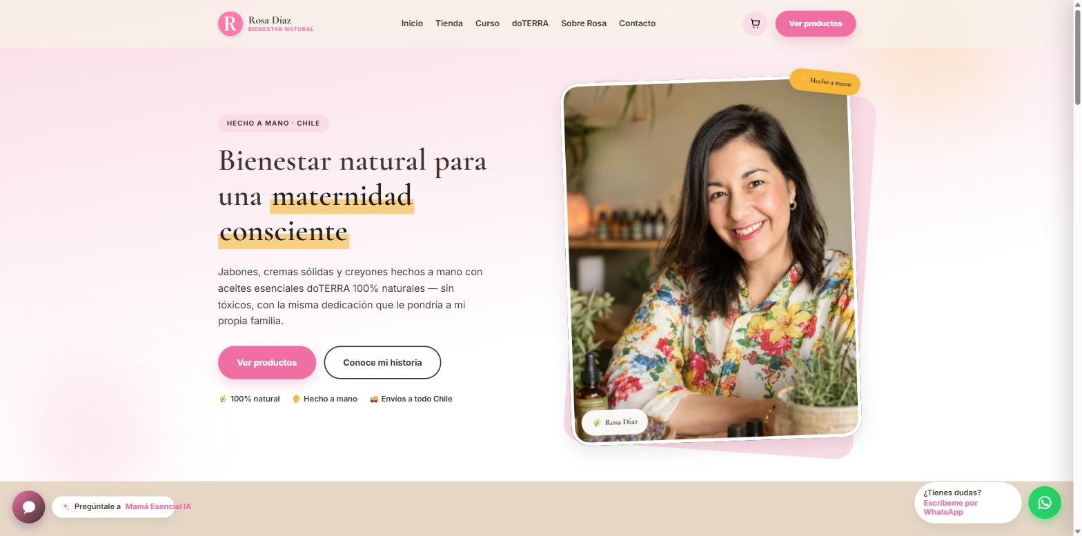 Captura de la página de inicio de Soy Rosa