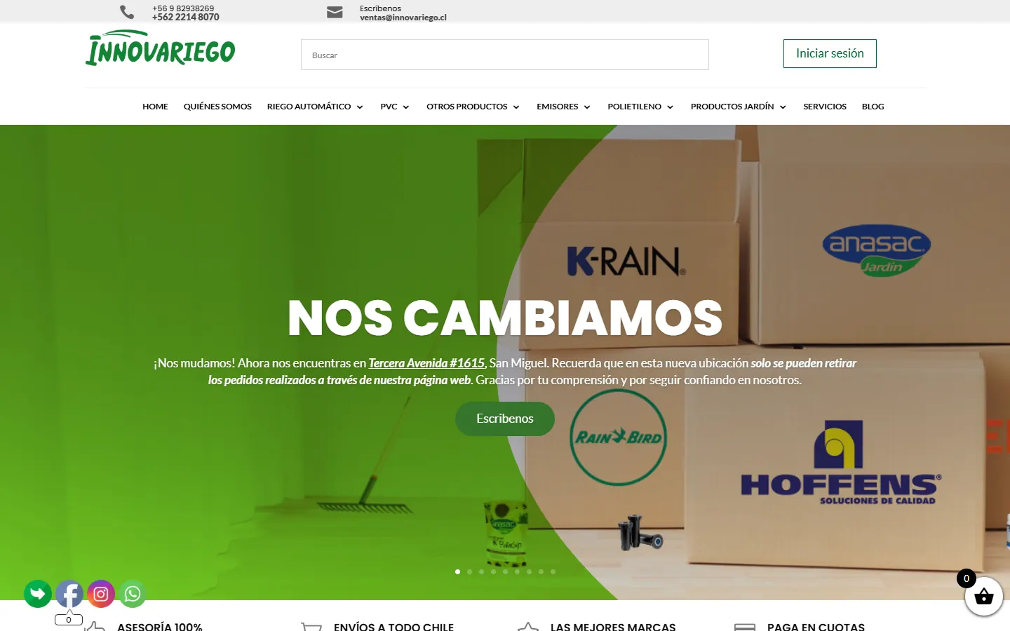 Página de inicio de Innovariego