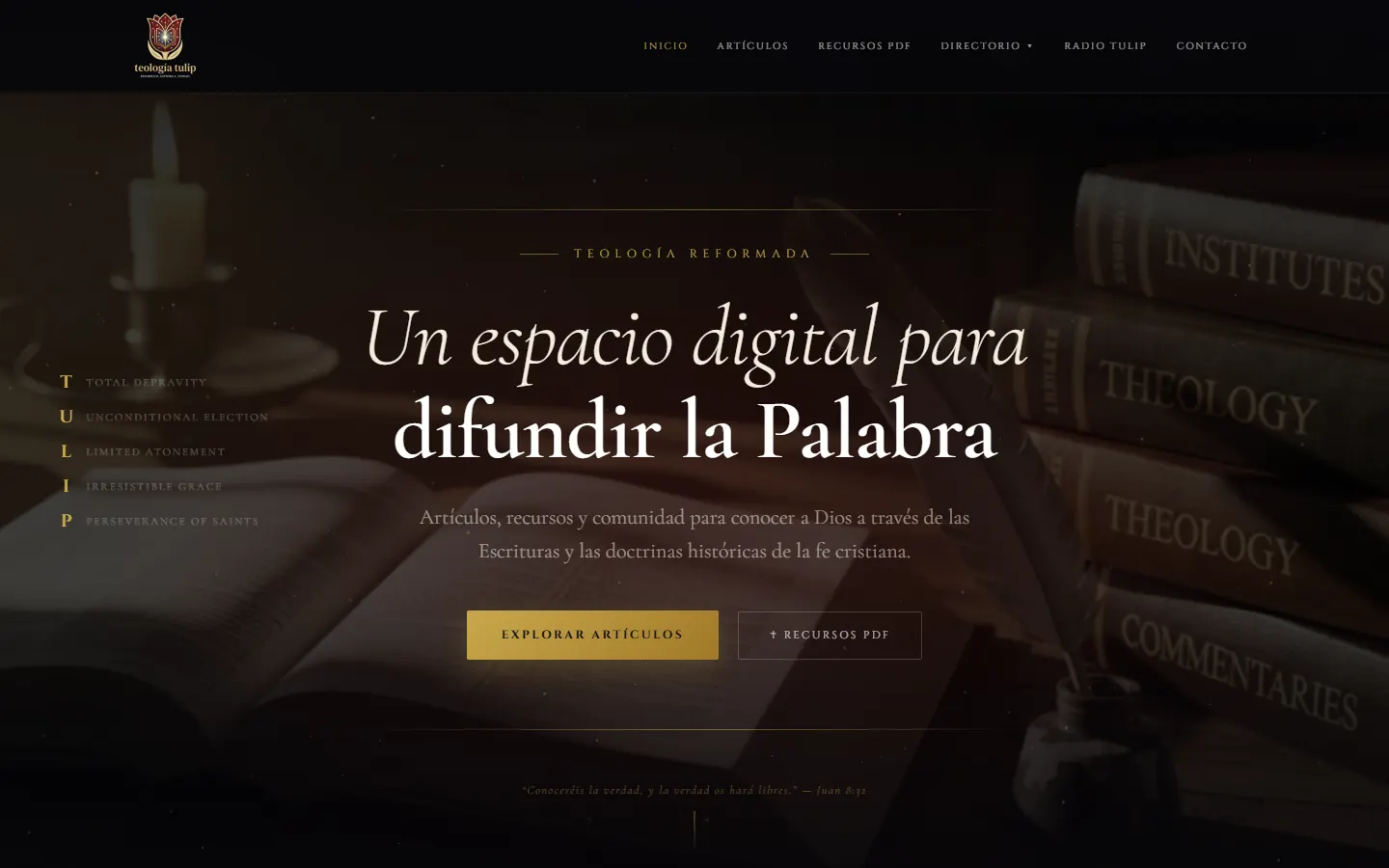 Página de inicio de Teología Tulip